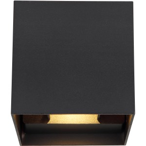 Fekete, kocka alakú LED kültéri lámpa Veronika a Globótól, 10x10 cm. Modern fali lámpa kültéri használatra.