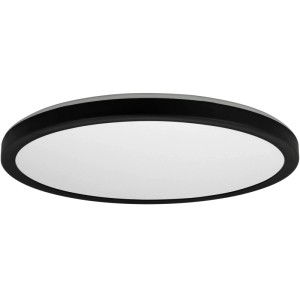 Kerek fekete LED felületre szerelhető panel, Ø 42 cm, fehér világító felülettel. RGB színváltás, 24W, dimmelhető.