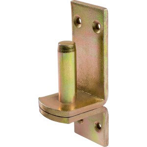 Sárga horganyzott felcsavarozható pánt D1, 102x35 mm, csap Ø 13 mm, kapupántok rögzítéséhez.