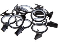 Függönykarikák csipeszekkel 10 db 19 mm fekete Függönykarikák csipeszekkel 10 db 19 mm fekete