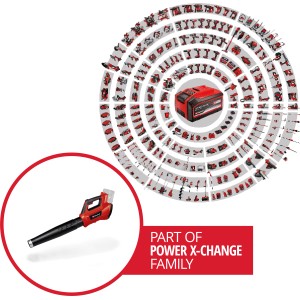 Einhell Power X-Change akkus lombfúvó GP-LB 36/210 Li E-Solo, a Power X-Change család tagja.