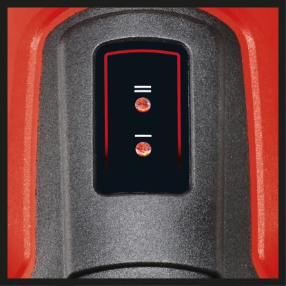 Közelkép az Einhell Power X-Change TE-HA 18 Li Solo akkus hőlégfúvó LED kijelzőjéről.