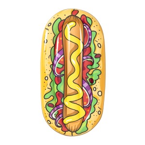 Bestway Hot Dog felfújható matrac, 183x94 cm, tökéletes medencébe és tóra.