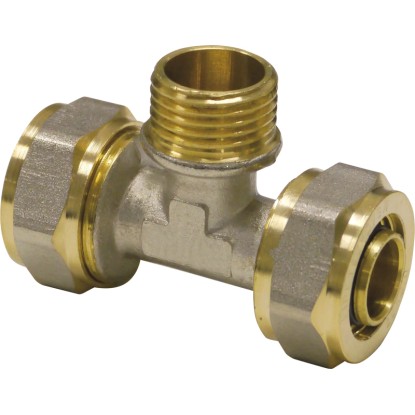 PIPETEC menetes T-idom külső menettel 20 mm x 2 mm - 1/2" - 20 mm x 2 mm