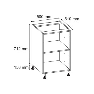 Alsó szekrény 50 cm matt fehér