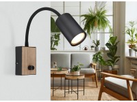 Globo Robby falilámpa 1 izzós fekete matt 70 mm x 425 mm