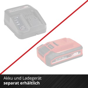 Akkumulátor és töltő az Einhell Power X-Change akkus ütvefúróhoz külön megvásárolható.