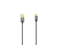 HAMA micro usb kábel 480 mbps metál fekete 0,75 m