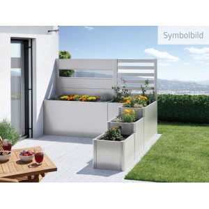 Biohort Midi panelcsomag DaVinci fém magaságyáshoz, ezüst-metál, növényekkel beültetve.