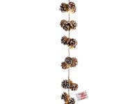 House of Seasons fenyőtoboz műgirland LED világítással 270 cm x 7 cm