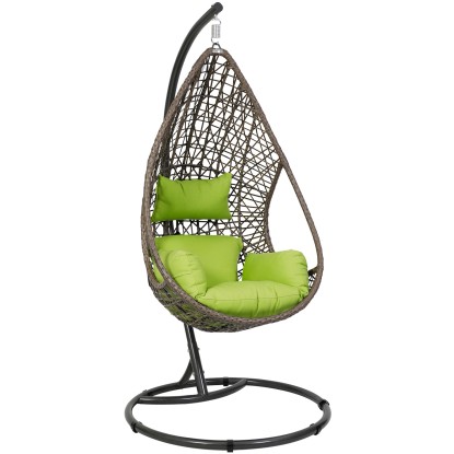 Pinamar függőfotel polirattanból barna-zöld