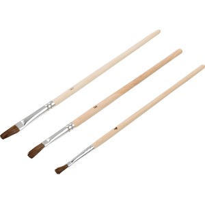 LUX javító ecset készlet, 3 ecset 4 mm, 6 mm és 8 mm szélességgel a pontos javításokhoz.