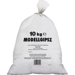 Zsák modellgipsz, 10 kg, fehér, modellezéshez és kreatív projektekhez.