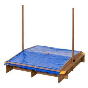 Swing King Ibiza homokozó kék ponyvával, 120x120 cm, FSC® fából.