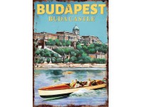 Retro-Gift Hűtőmágnes - Buda Castle and motor boat