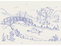 Komar nemszőtt fotótapéta Disney Winnie the Pooh Blue Ink bézs-kék