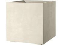 Deroma Cubo Millennium virágcserép kerekekkel 49 cm x 49 cm x 49 cm gyöngyfehér