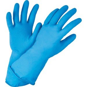Kék Grip háztartási kesztyű, M méret, latex, pár.
