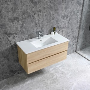 Sanotechnik Corbo 100 cm-es mosdószekrény, matt barna, két soft-close fiókkal.