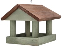 Fa madáretető 24 cm x 26 cm x 26 cm mohaszürke-barna