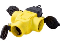 Védőérintkezős lengőaljzat 3 utas sárga-feket Védőérintkezős lengőaljzat 3 utas sárga-feket