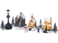 LED karácsonyi téli falu 28 cm x 5,6 cm x 11,5 cm