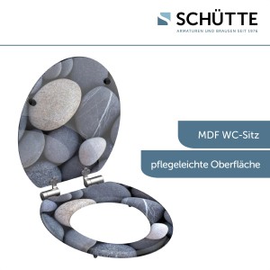 Schütte MDF WC-ülőke Grey Stones SoftClose funkcióval, kő dekor.