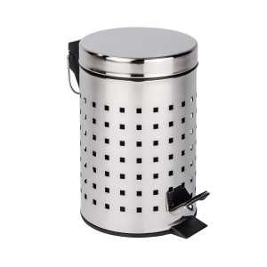 Wenko Exclusiv pedálos szemetes, rozsdamentes acél lyukacsos dizájnnal, 3 literes űrtartalom.
