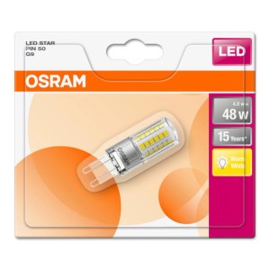 Osram G9 LED izzó, 4,8W, meleg fehér, csomagolásban.