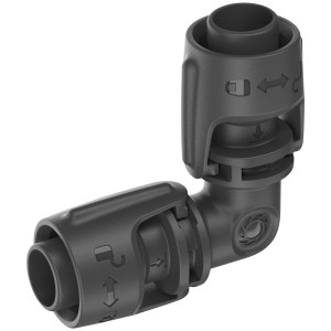 Gardena L-idom 13 mm Micro-Drip-rendszerhez, 90 fokos szög, 2 darabos készlet irányváltáshoz.