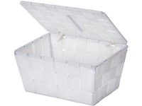 Wenko Adria fürdőszobai kosár fedéllel 19 cm x 10 cm x 14 cm fehér Wenko Adria fürdőszobai kosár fedéllel 19 cm x 10 cm x 14 cm fehér