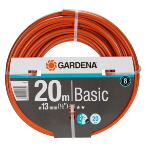 Gardena Basic kerti tömlő, 20 m, narancs, rugalmas a kerti öntözéshez.