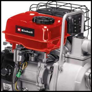 Einhell GC-PW 16 benzinmotoros vízszivattyú piros tartállyal és ezüst motorblokkal.