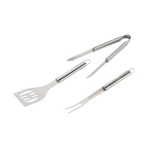 Jamestown 3 részes rozsdamentes acél grillkészlet: spatula, villa és fogó.
