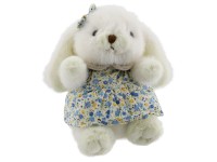 Plüss nyúl 10 cm x 8 cm x 14 cm fehér-kék