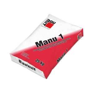 Baumit Manu 1 vakolat zsák, 25 kg, bel- és kültéri használatra.
