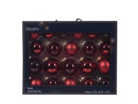 Decoris gömbdíszkészlet üveg ökörvörös 21 db