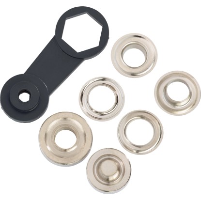 Fűzőszemkészlet húzózsinórokhoz 19 mm átmérő sárgaréz szürke