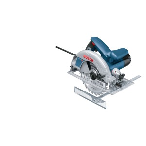 Bosch Professional GKS 190 kézi körfűrész, kék-ezüst, 1400 W motorral és 190 mm fűrészlappal.
