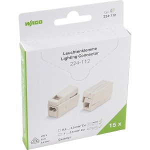 WAGO világítási kötőelem 224-112, 10 darabos készlet. Csatlakozók elektromos szerelésekhez.