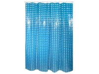 MSV zuhanyfüggöny kék 180 cm x 200 cm PVC zuhanyfüggöny-karikákkal
