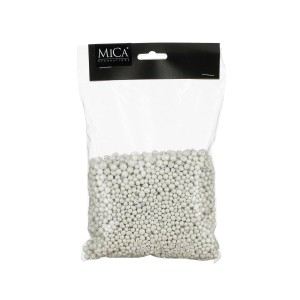 Mica Decorations szürke gyöngyök, 4-8mm, zacskóban (16x25x4cm), dekorációhoz és kézműveskedéshez.