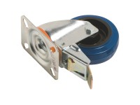 Önbeálló szállítógörgő rugalmas kerékkel és leállítóval, 100 mm, 150 kg Önbeálló szállítógörgő rugalmas kerékkel és leállítóval, 100 mm, 150 kg