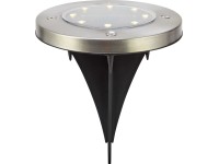 LED-es napelemes talajlámpa Faenza 11,5 cm átmérő x 13,5 cm 3 darabos készlet LED-es napelemes talajlámpa Faenza 11,5 cm átmérő x 13,5 cm 3 darabos készlet