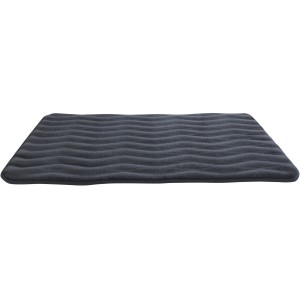 Sötétszürke Wenko Memory Foam Waves fürdőszobaszőnyeg, 50x80 cm, hullámos mintával.