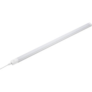 Fehér LED pultvilágítás alumíniumból és műanyagból, 52,5 cm hosszú, konyhákba és munkaterületekre.