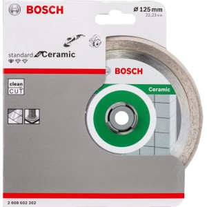 Bosch gyémánt vágótárcsa Standard for Ceramic, 125 mm, sarokcsiszolókhoz.