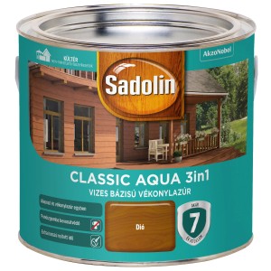 Sadolin Classic Aqua 3in1 időjárásálló festék, dió színben.