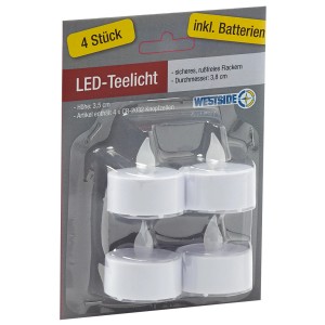 4 darabos LED mécses készlet, elemmel működik, hangulatos világításhoz.