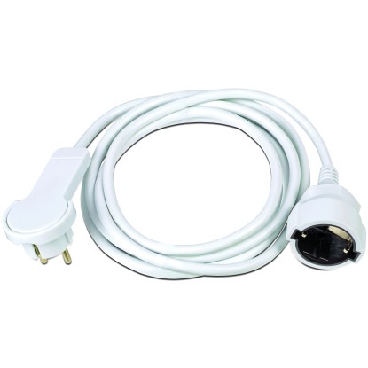 Hosszabbító kábel lapos csatlakozóval, fehér